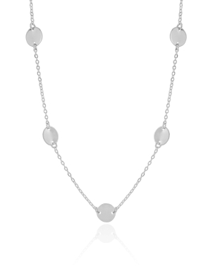 Choker Elos Plaquinhas Lisas Banho Branco - 35 cm