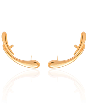 Ear Cuff Orgânico Liso Banho Dourado