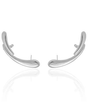 Ear Cuff Orgânico Liso Banho Branco