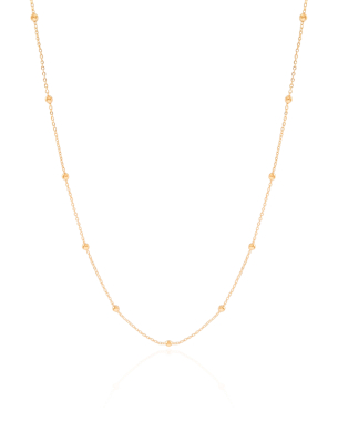 Choker Elos Bolinhas Banho Dourado - 35 cm