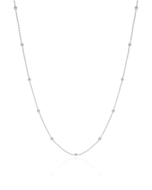 Choker Elos Bolinhas Banho Branco - 35 cm