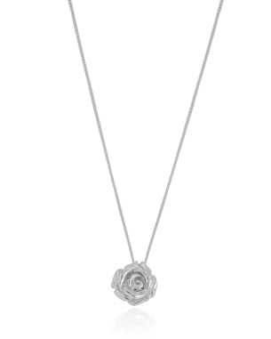 Gargantilha Veneziana Flor Banho Branco - 45 cm