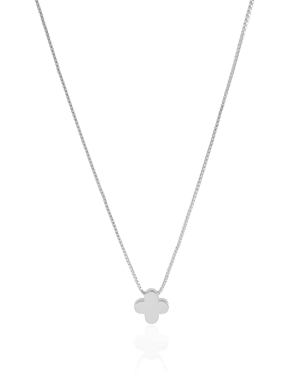 Choker Veneziana Trevo Liso Banho Branco