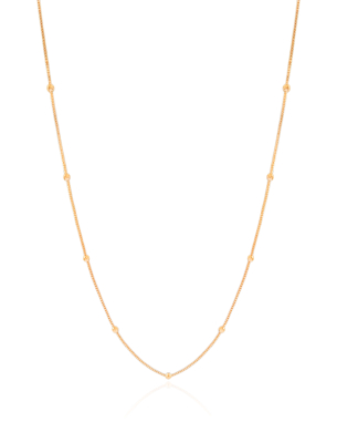 Gargantilha Veneziana Bolinhas Lisas Banho Dourado - 45 cm