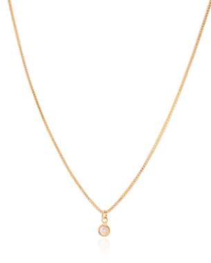 Choker Veneziana Ponto de Luz Cristal Banho Dourado - 35 cm