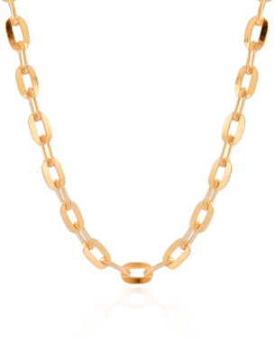 Choker Elos Ovais 9 mm Banho Dourado