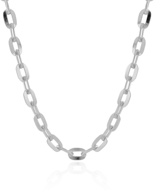 Choker Elos Ovais 9 mm Banho Branco