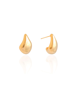 Brinco Gota Lisa 1.9 cm Banho Dourado