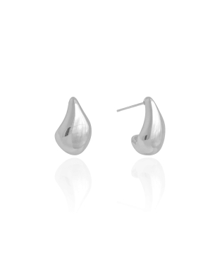 Brinco Gota Lisa 1.9 cm Banho Branco