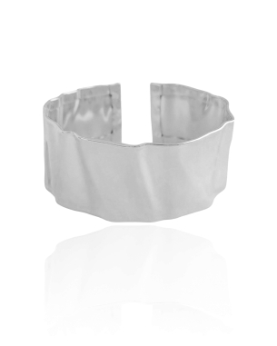 Bracelete Martelado 2.3 cm Banho Branco