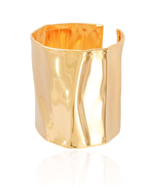 Bracelete Martelado 6.2 cm Banho Dourado