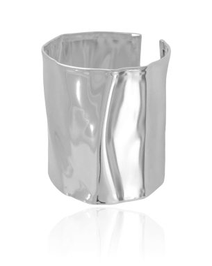 Bracelete Martelado 6.2 cm Banho Branco