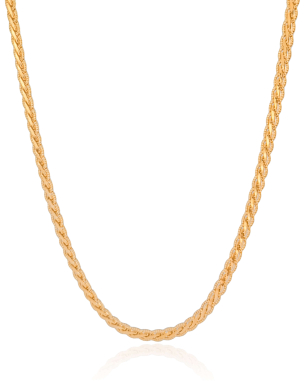 Choker Trançada 4 mm Banho Dourado