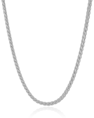 Choker Trançada 4 mm Banho Branco