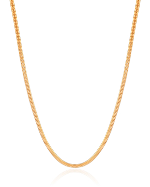 Gargantilha Rabo de Rato 3 mm Banho Dourado - 45 cm