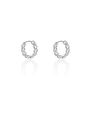 Brinco Argola Click Grumet 1.4 cm Banho Branco