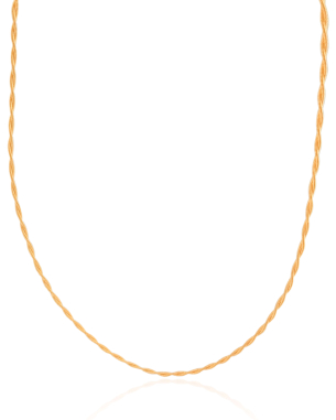 Gargantilha Corda Violão Torcida 2.5 mm Banho Dourado