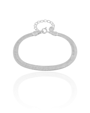 Pulseira Malha Fita 5 mm Banho Branco