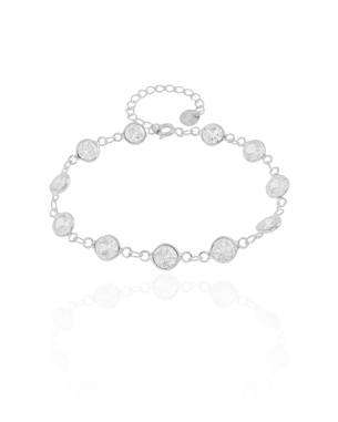 Pulseira Pontos de Luz Zircônia Banho Branco
