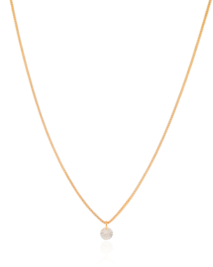 Gargantilha Veneziana Ponto de Luz Cristal 5 mm Banho Dourado - 40 cm