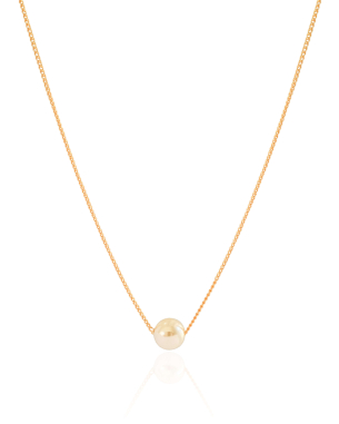 Choker Grumet Pérola 8 mm Banho Dourado