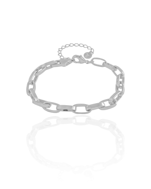 Pulseira Elos Ovais 5 mm Banho Branco