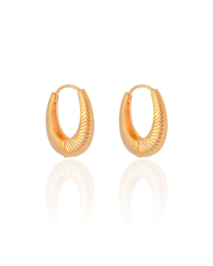 Brinco Argola Click Frisado 2.4 cm Banho Dourado