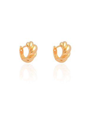 Brinco Argola Click Croissant 1.6 cm Banho Dourado