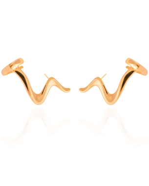 Ear Cuff Zig Zag Liso 3.2 cm Banho Dourado