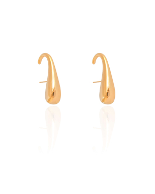 Ear Hook Gota Lisa 2.4 cm Banho Dourado