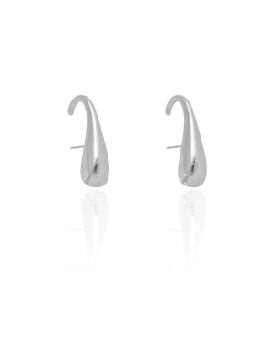 Ear Hook Gota Lisa 2.4 cm Banho Branco