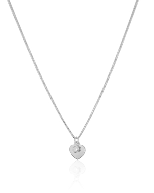 Gargantilha Infantil Veneziana Coração Ponto de Luz Cristal Banho Branco