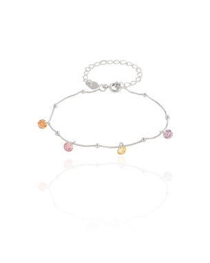 Pulseira Infantil Pontos de Luz Coloridos Banho Branco